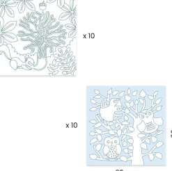 10 dibujos para colorear + 10 juegos sorpresa Bosque · DJECO