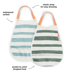 Babero Pullover Stripes Blue/Green · Done by Deer