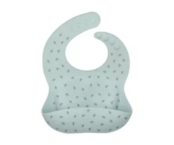 Babero Silicona leaves Sage