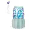 Bling Bling Falda y diadema Sirena Mint · Great Pretenders (4-6 años)