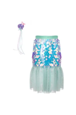 Bling Bling Falda y diadema Sirena Mint · Great Pretenders (4-6 años)