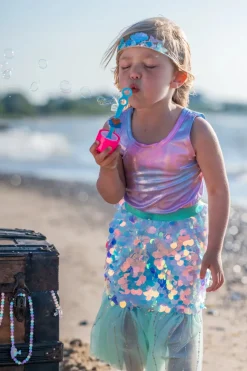 Bling Bling Falda y diadema Sirena Mint · Great Pretenders (4-6 años)