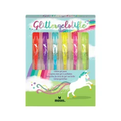 Bolígrafos gel con purpurina de Unicornio · Moses
