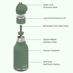 Botella Bestie Dinosaur 460ml · Asobu