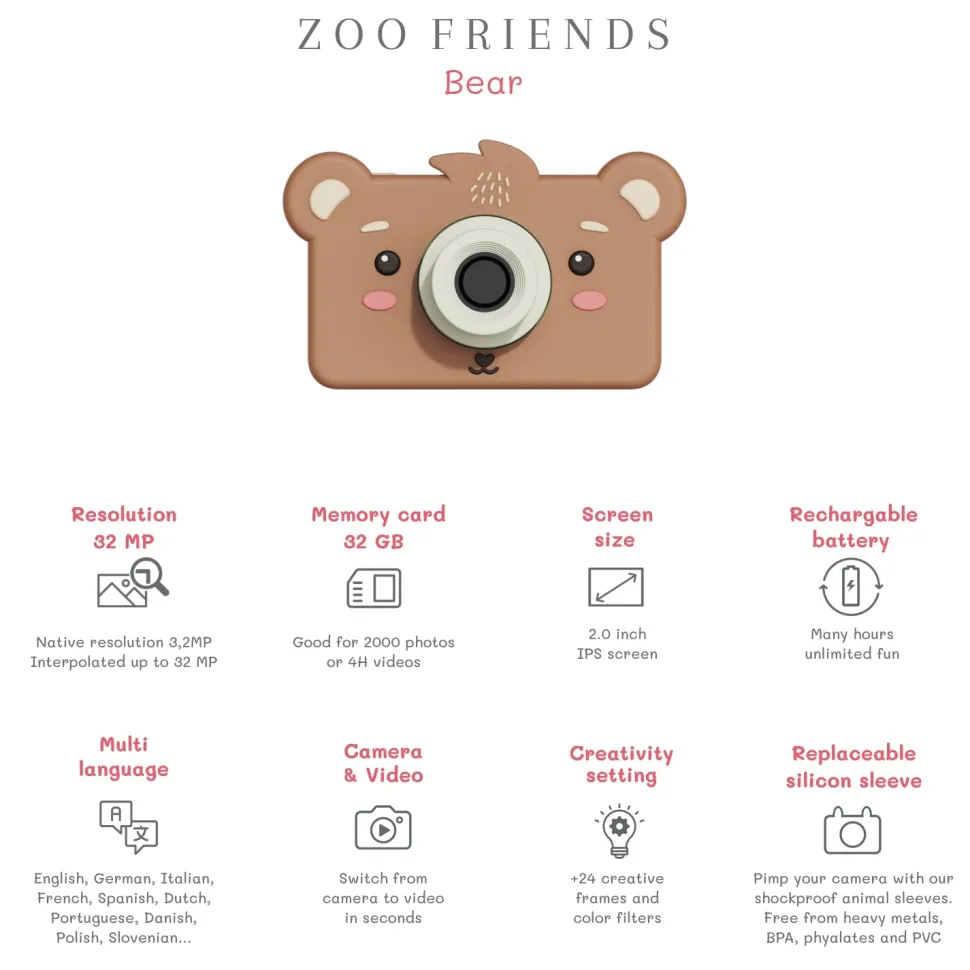 Cámara Fotográfica Zoo Friends Bear · The Zoofamily