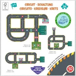 Crazy Motors Circuit de ville Puzzle gigante · DJECO