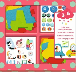 Crear con pegatinas Me gustan los coches DJECO