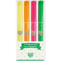 Estuche 4 marcadores Neon · Lovely Paper