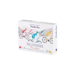 Juego de 6 ciclistas con canicas Mercredi · Moulin Roty