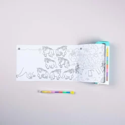 Juego de bolsillo para colorear Dinos+8 pinturas · OMY