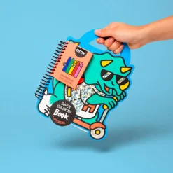 Libro con pinturas y pegatinas Dinos · OMY