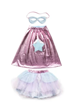Metallic Pink/Light Blue Super Duper Tutú, capa y máscara · Great Pretenders 4-6 años