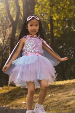 Metallic Pink/Light Blue Super Duper Tutú, capa y máscara · Great Pretenders 4-6 años