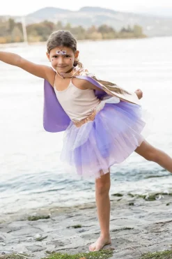 Metallic Rose Gold/Lilac Super Duper Tutú, capa y máscara · Great Pretenders 4-6 años