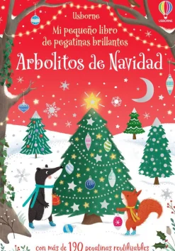 Mi pequeño libro de pegatinas brillantes · Arbolitos de Navidad
