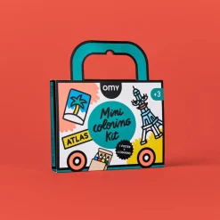 Mini Pocket Atlas para colorear + 4 lápices · OMY