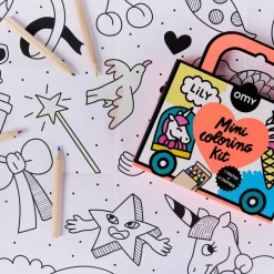 Mini Pocket Unicornio para colorear + 4 lápices · OMY