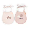 Pack de 2 baberos mini con bolsillo Happy clouds Powder · Done by Deer