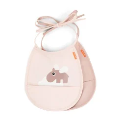 Pack de 2 baberos mini con bolsillo Happy clouds Powder · Done by Deer