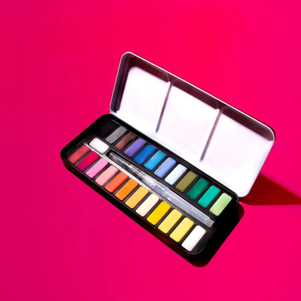 Paleta acuarelas 24 colores OMY