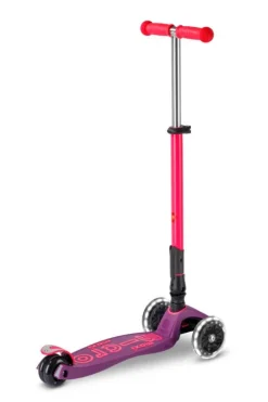 Patinete Maxi Deluxe Plegable Neón LED · Lila/Rosa