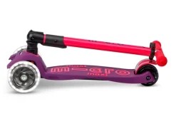 Patinete Maxi Deluxe Plegable Neón LED · Lila/Rosa