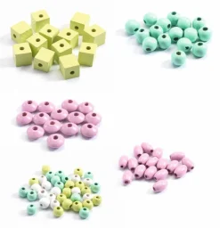 Perlas de Madera Hojas y Flores · DJECO