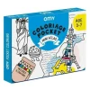 Pocket OMY Atlas para colorear + 6 lápices colores