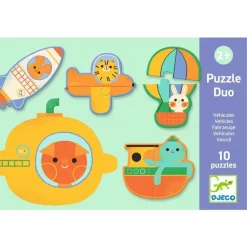Puzzle dúo Vehiculos 20 piezas · Djeco
