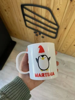 Taza Infantil Navidad · Ballena y Pingüino