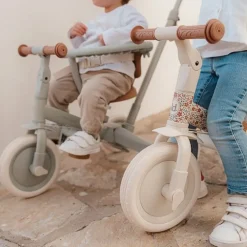 Triciclo con barra Blanco Flores · Little Dutch