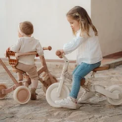Triciclo con barra Blanco Flores · Little Dutch