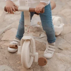 Triciclo con barra Blanco Flores · Little Dutch