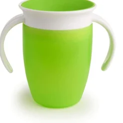 Vaso Antiderrame con Asa Miracle 360º Verde Pastel · Munchkin