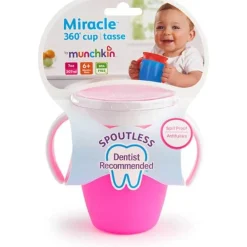 Vaso Antiderrame con Asa Miracle 360º Rosa pastel · Munchkin