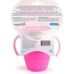 Vaso Antiderrame con Asa Miracle 360º Rosa pastel · Munchkin