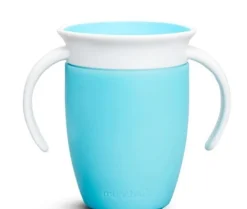 Vaso Antiderrame con Asa Miracle 360º Azul pastel · Munchkin