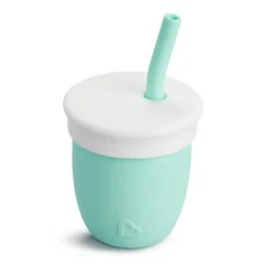 Vaso con pajita C'est Silicona 120ml. Mint · Munchkin