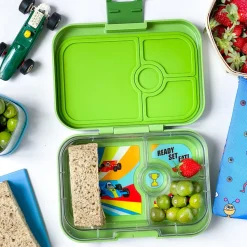 Yumbox Panino 4 compartimentos Green Matcha Race Cars
